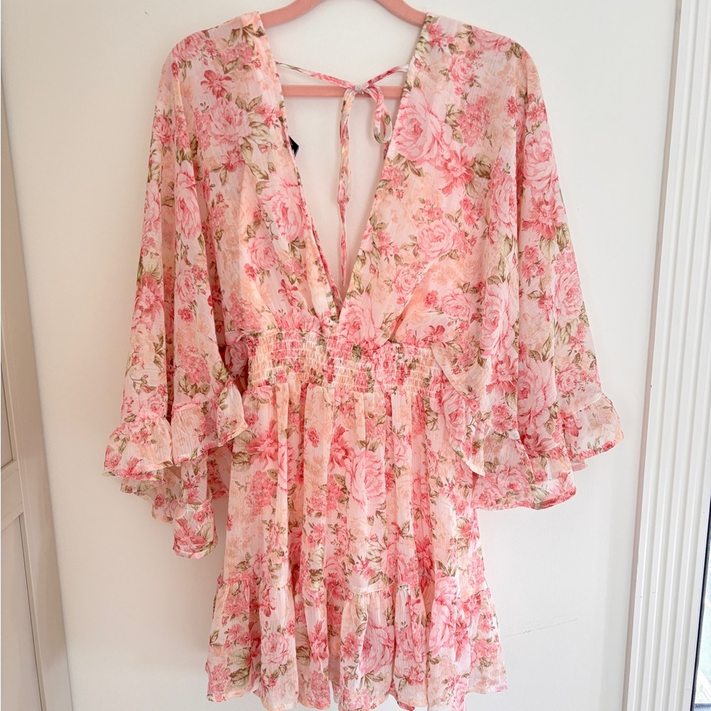 Pink Floral Playsuit